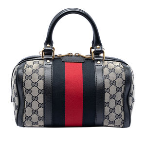 Pre-Loved Gucci Small GG Canvas Web Joy Boston Bag